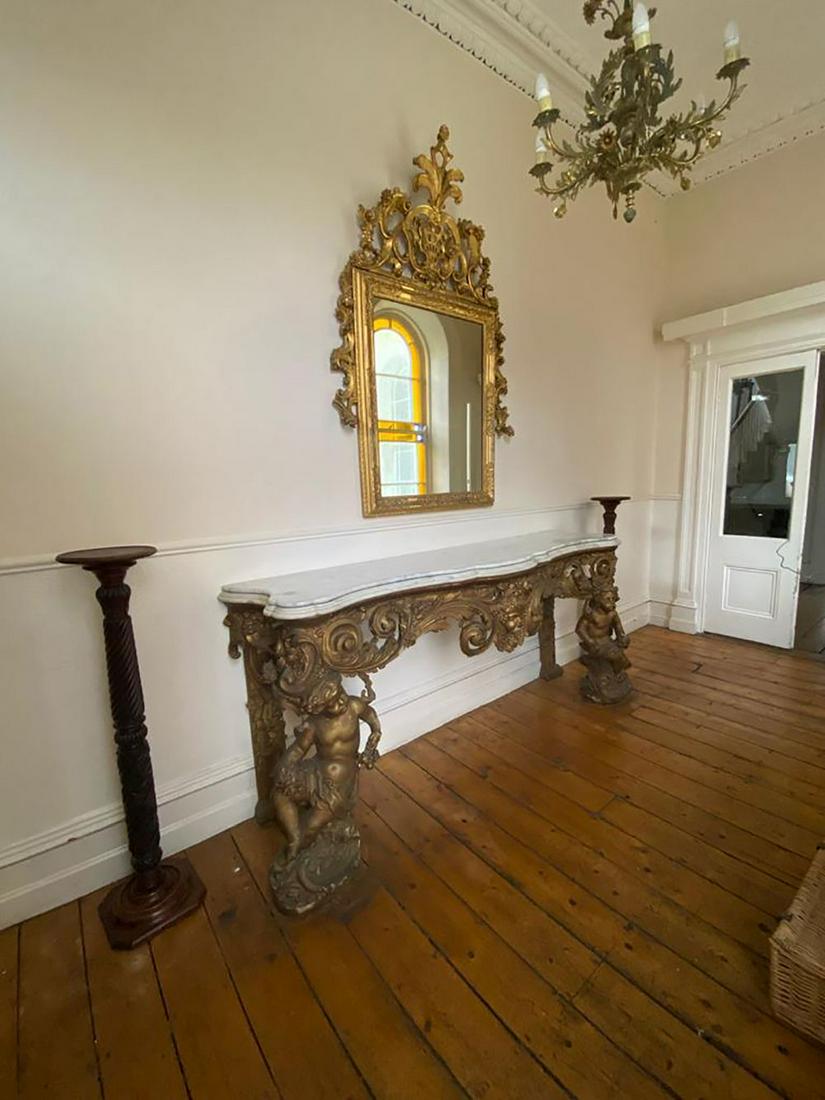 LARGE 19TH-CENTURY GILT CONSOLE TABLE (1 of 1)