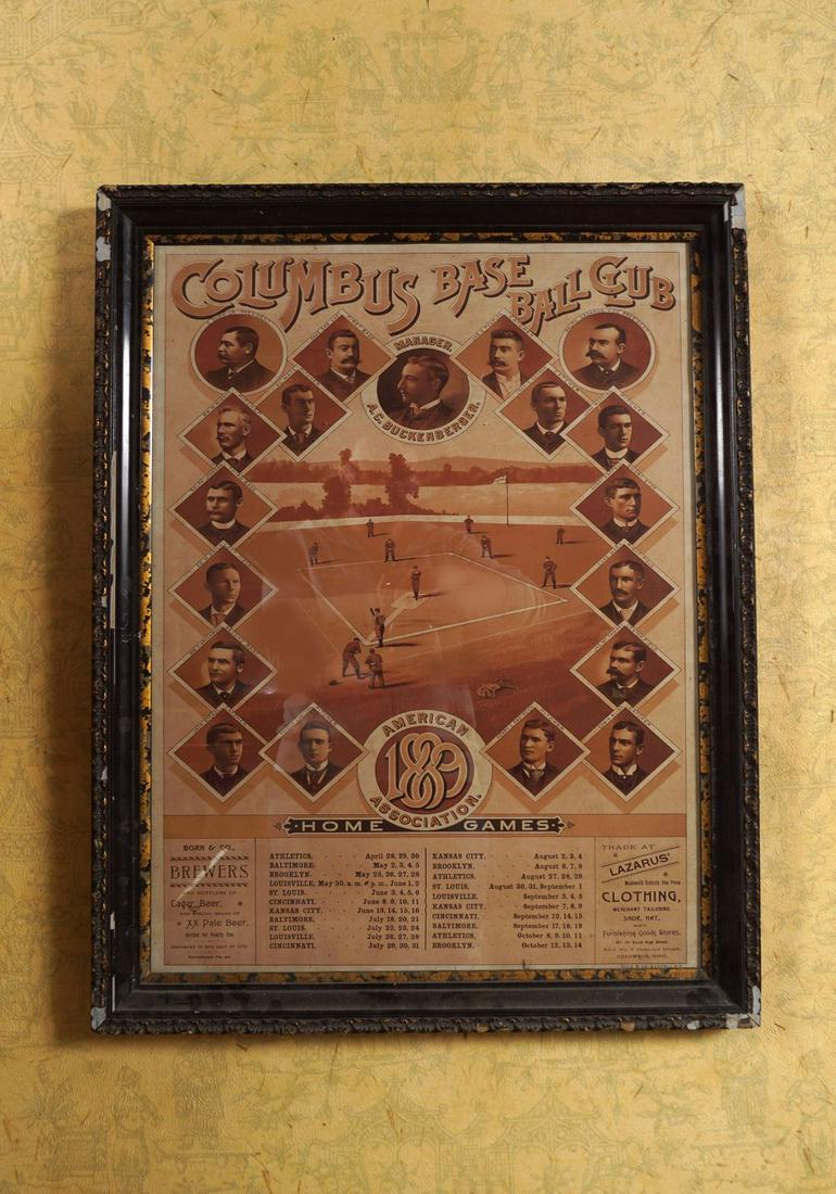 FRAMED COLUMBUS BASEBALL CLUB (1 of 4)