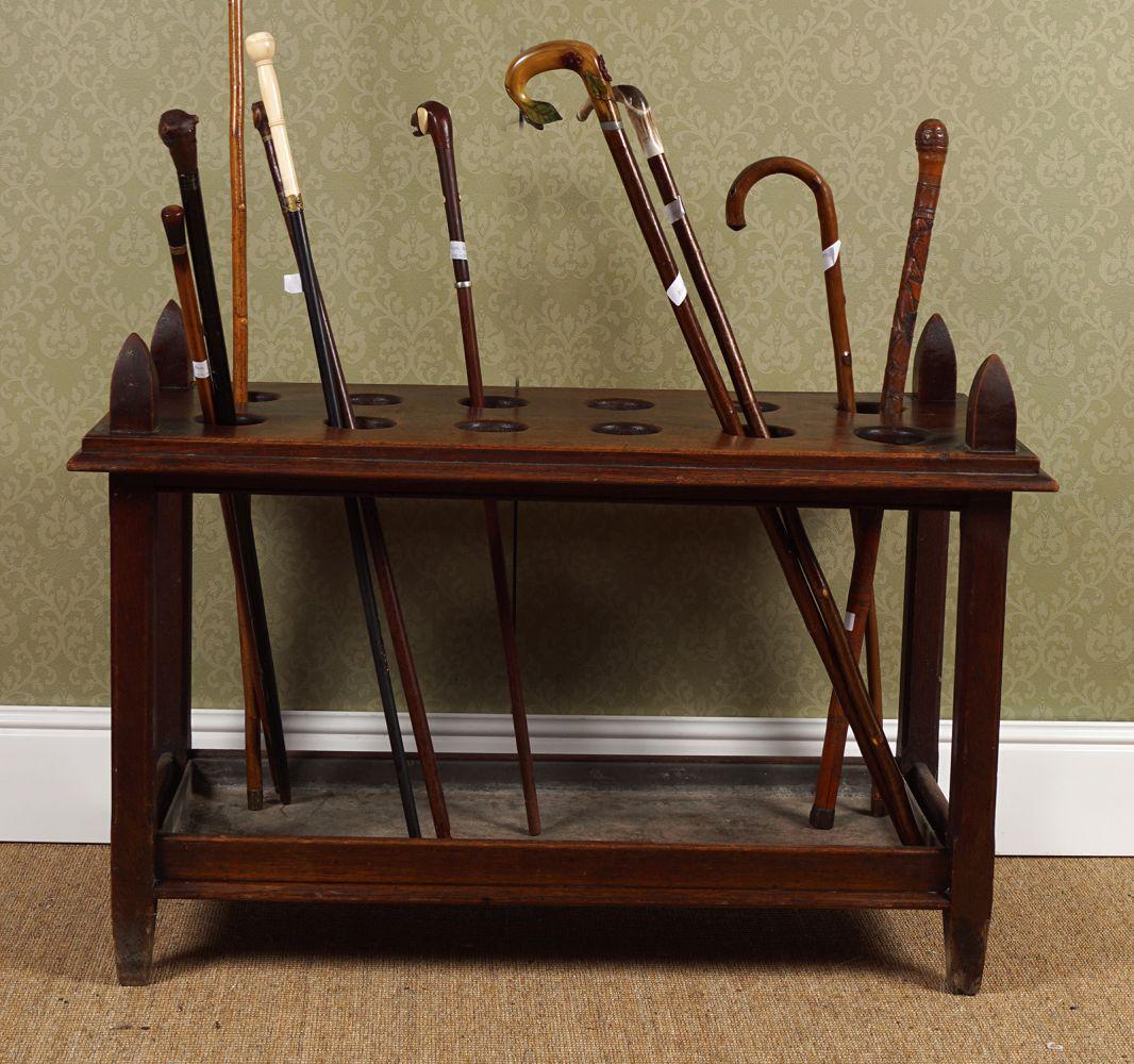 AESTHETIC REVIVAL PERIOD OAK STICK STAND (1 of 4)