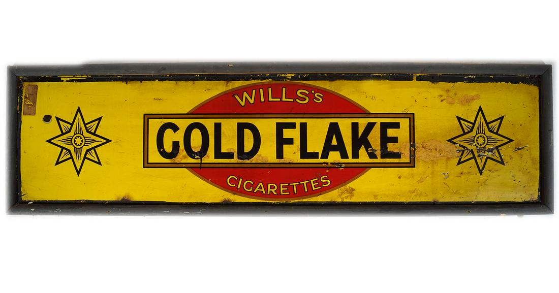 WILLS'S GOLD FLAKE CIGARETTES ORIGINAL SIGN (1 of 5)
