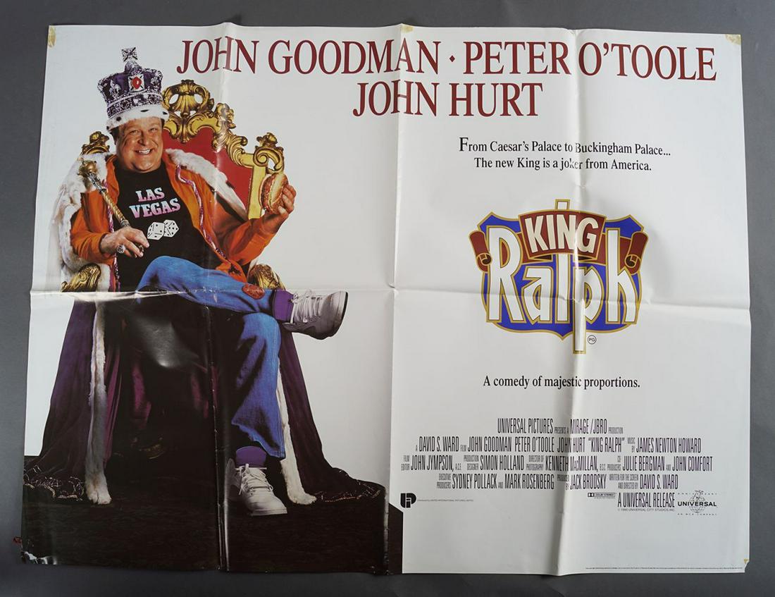 KING RALPH: 1991 Quad poster, dir. David S. Ward, starring John Goodman, Peter O'Toole, double sided 76.2 x 101.6 cm.