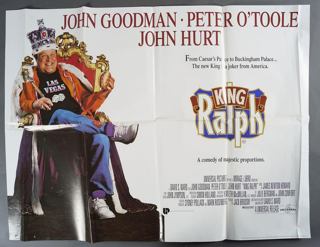 KING RALPH: 1991 Quad poster, dir. David S. Ward, starring John Goodman, Peter O'Toole, double sided 76.2 x 101.6 cm.
