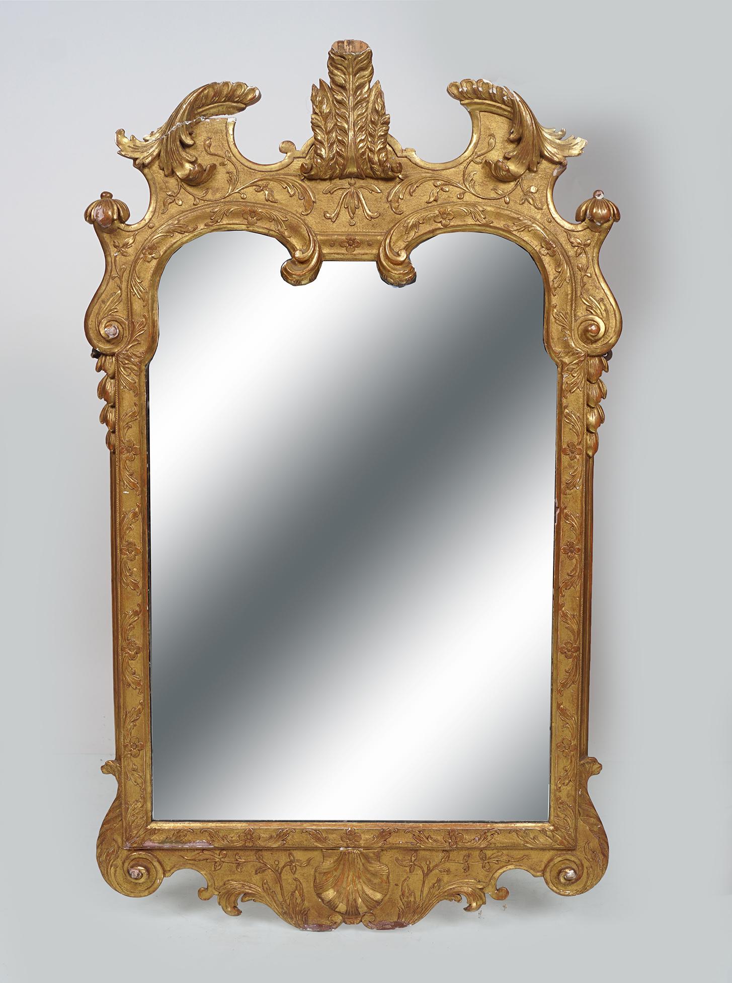IRISH 19TH-CENTURY GILTWOOD PIER MIRROR (1 of 4)