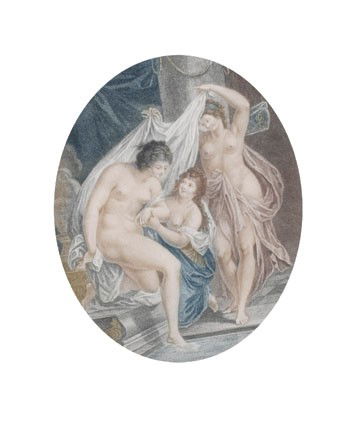 After Cipriani: After Cipriani, Francesco Bartolozzi, Three nymphs, Eighteenth-century engraving 23 x 18 cms.