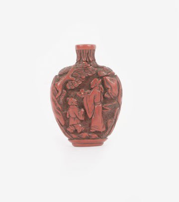 Chinese cinnabar snuff bottle: Chinese cinnabar snuff bottle
