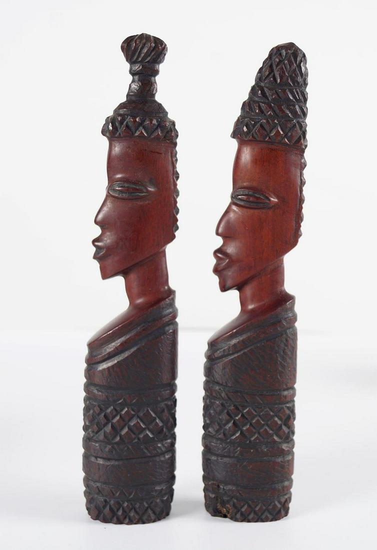 PAIR OF AFRICAN HARDWOOD SCULPTURES (1 of 2)
