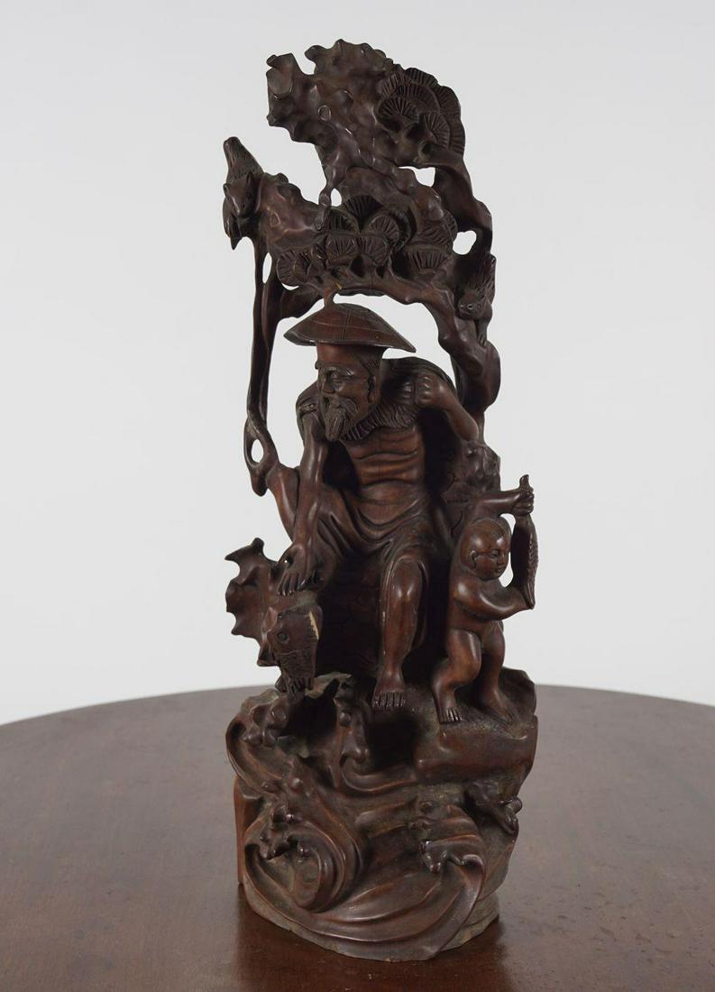 19TH-CENTURY CHINESE CARVED HARDWOOD SCULPTURE (1 of 2)