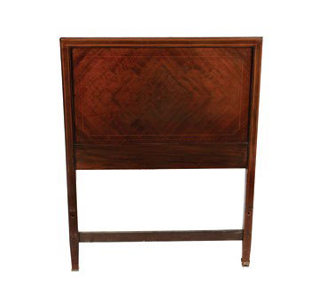 Pair Edwardian period mahogany and boxwood inlaid : Pair Edwardian period mahogany and boxwood inlaid bed heads Each 90 cms. wide