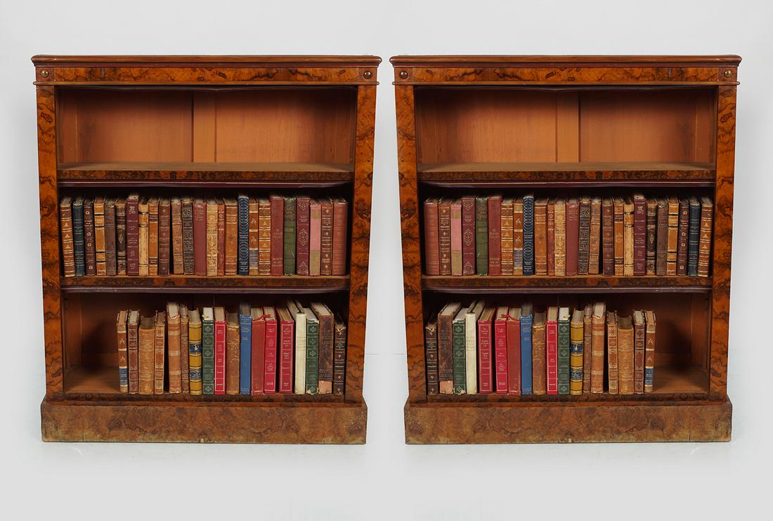 PAIR OF 19TH-CENTURY BURR WALNUT BOOKSHELVES (1 of 2)