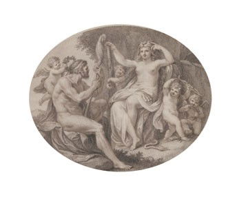 After Cipriani: After Cipriani,Pair miniature oval engravings,by Francesco Bartolozzi 14 x 10 cm.