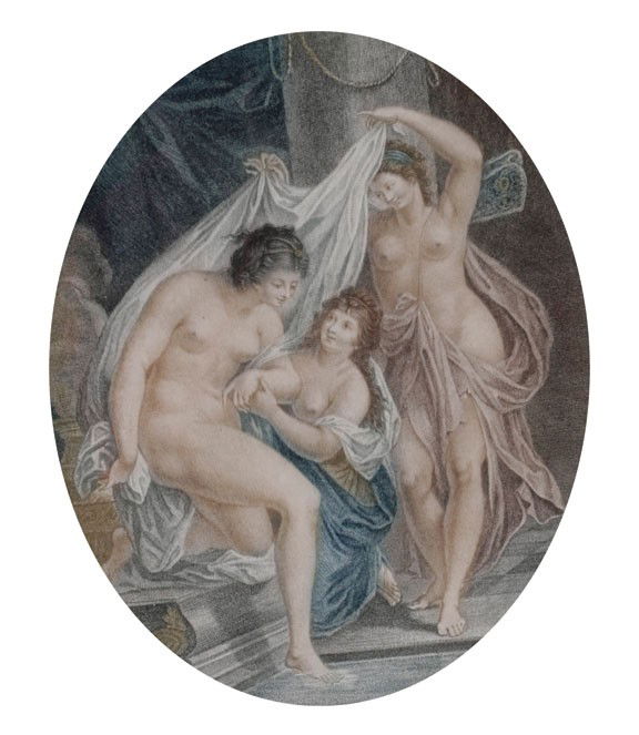 After Cipriani: After Cipriani,Francesco Bartolozzi,Three nymphs,Eighteenth-century engraving 23 x 18 cm.