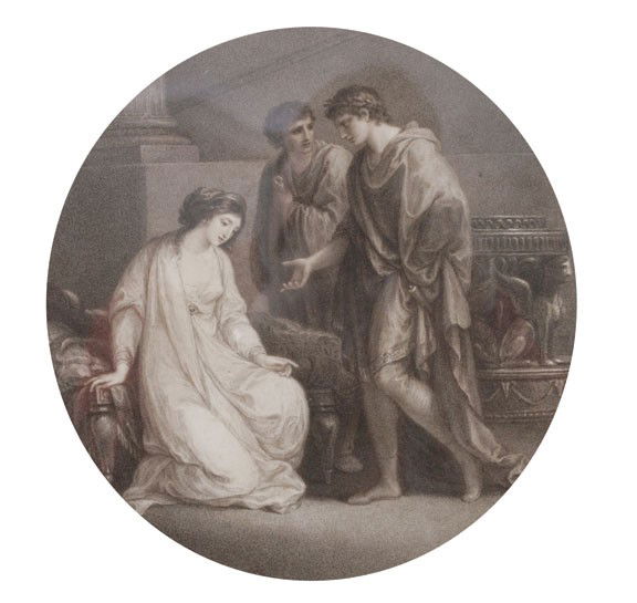 Francesco Bartolozzi: Francesco Bartolozzi,Cleopatra at the feet of Augustus after the death of Marc Antony,Eighteenth-century engraving