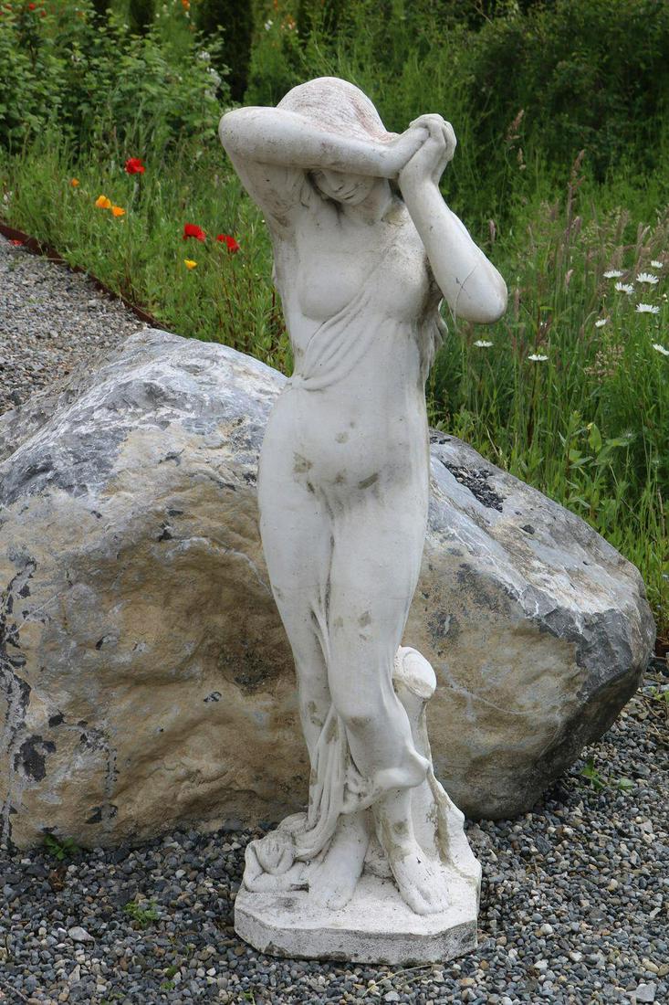 LARGE MOULDED STONE GARDEN SCULPTURE (1 of 2)