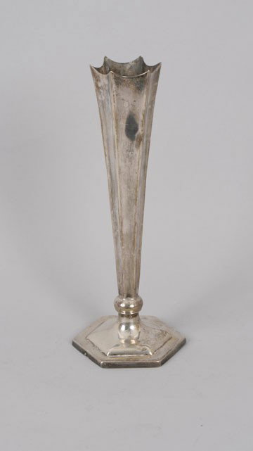 Flower head silver vase