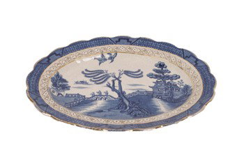 Booth's willow pattern oval platter: Booth's willow pattern oval platter Size: 27 x 21 cm.