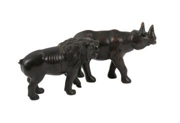Carved nineteenth-century ebony lion: Carved nineteenth-century ebony lion Size: 9 cm. high