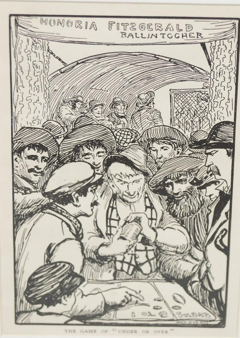 JACK B. YEATS WOODBLOCK: "The Game of Under or Over".17 x 11 cm.