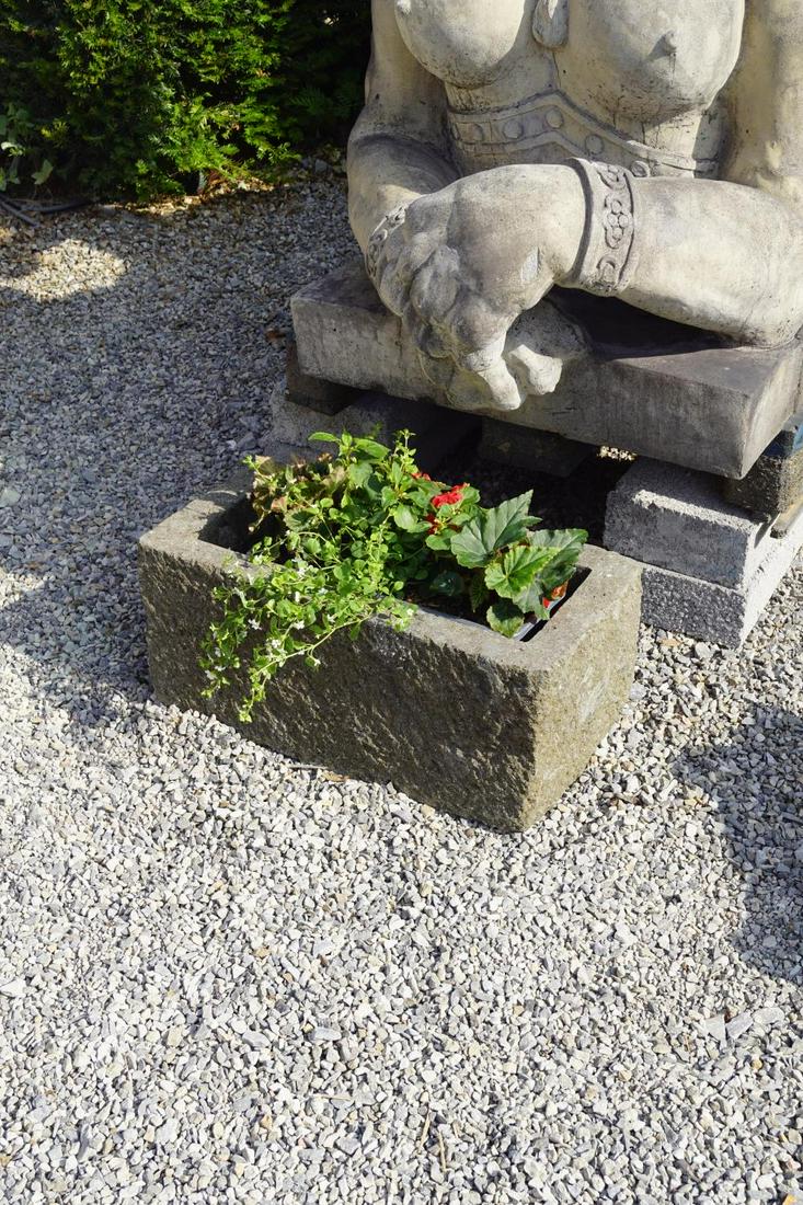 PAIR OF GRANITE STONE TROUGHS: each of rectangular shape. 25 cm. high; 60 cm. wide; 30 cm. deep; Approximate Time: 10:04 Lot No: 6 Category: Garden & Decorative Objects