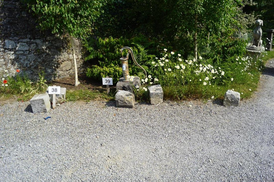 5 18TH-CENTURY CUT STONE ARCHITECTURAL ELEMENTS: each of rectangular form. Each approx. 33 cm. high; 30 cm. wide Approximate Time: 10:33 Lot No: 38 Category: Garden & Decorative Objects