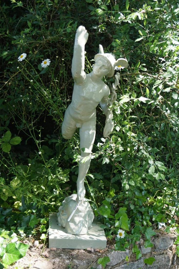 CAST IRON GARDEN SCULPTURE: Figure of Mercury. Approximate Time: 10:45 Lot No: 51 Category: Garden & Decorative Objects