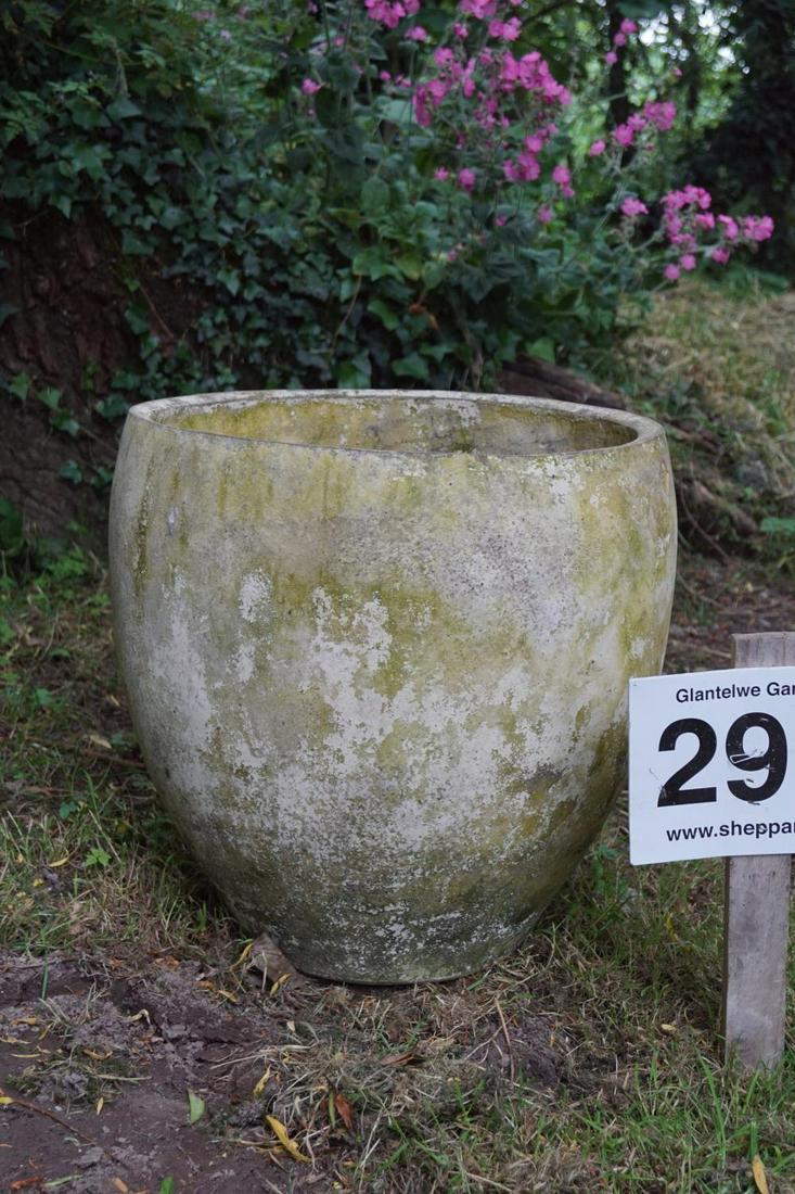 TERRACOTTA POT: of ovoid shape. 50 cm. high; 47 cm. diameter Approximate Time: 15:24 Lot No: 295 Category: Garden & Decorative Objects