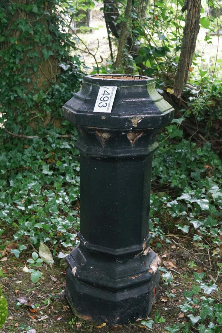 19TH-CENTURY TERRACOTTA CHIMNEY POT: 19th-century terracotta chimney pot. Approximate Time: 11:22 Lot No: 493 Category: Garden & Decorative Objects