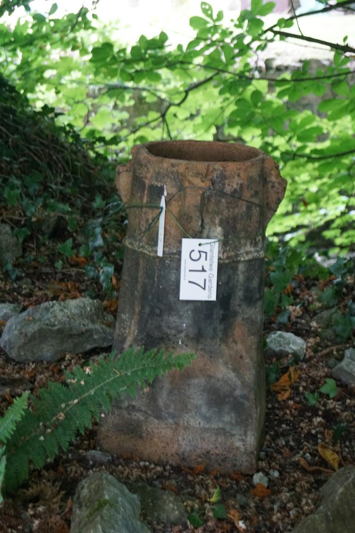 19TH-CENTURY TERRACOTTA CHIMNEY POT: 19th-century terracotta chimney pot. 53 cm. high; Approximate Time: 11:44 Lot No: 517 Category: Garden & Decorative Objects