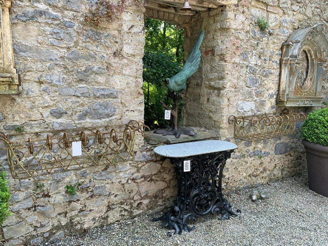 2 19TH-CENTURY OPEN IRON WORK BASKETS: each of rectangular shape. Approximate Time: 15:18 Lot No: 688 Category: Garden & Decorative Objects