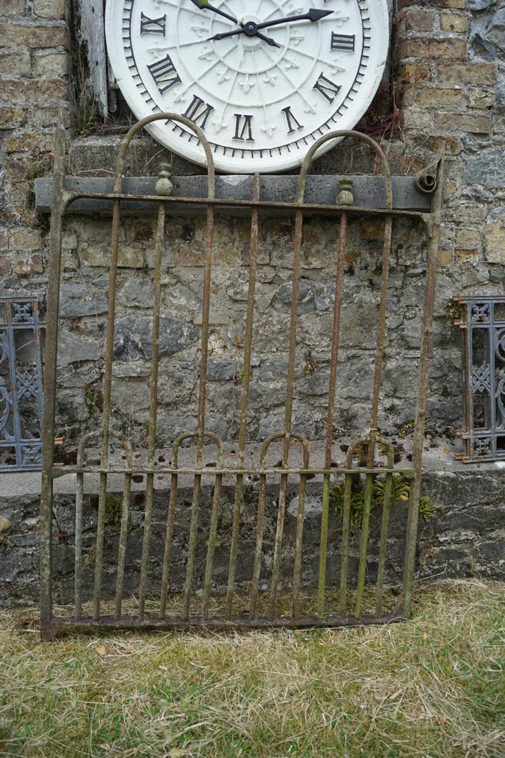 19TH-CENTURY FORGED IRON GATE: with open work decoration. 160 cm. high; 120 cm. wide Approximate Time: 17:03 Lot No: 805 Category: Garden & Decorative Objects