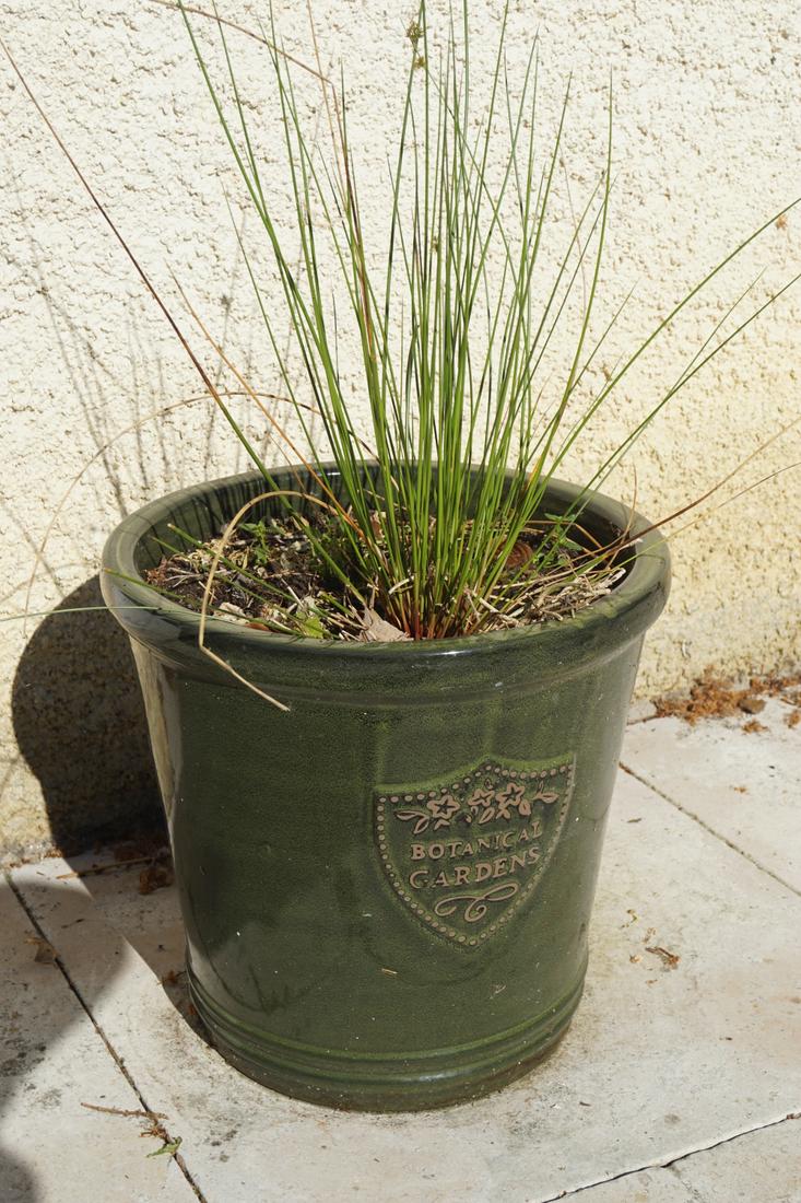 PAIR OF GLAZED CERAMIC PLANTER POTS: of circular tapered form, inscribed Botanical Gardens. 40 cm. high; 40 cm. in diameter; Approximate Time: 17:25 Lot No: 829 Category: Garden & Decorative Objects