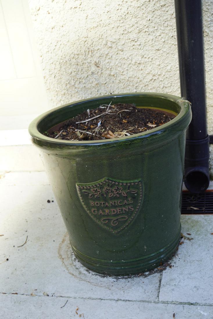PAIR OF GLAZED CERAMIC PLANTER POTS: of circular tapered form, inscribed Botanical Gardens. 40 cm. high; 40 cm. in diameter; Approximate Time: 17:28 Lot No: 833 Category: Garden & Decorative Objects