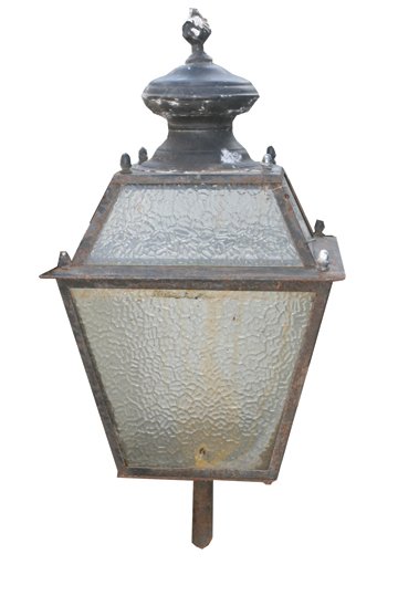Pair of 1920's external tapered lights with brackets: Pair of 1920's external tapered lights with brackets
