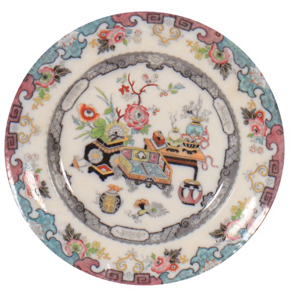 Lot of six nineteenth-century Ironstone plates: Lot of six nineteenth-century Ironstone plates,with Chinoiserie decoration Size: 26 cm. diameter
