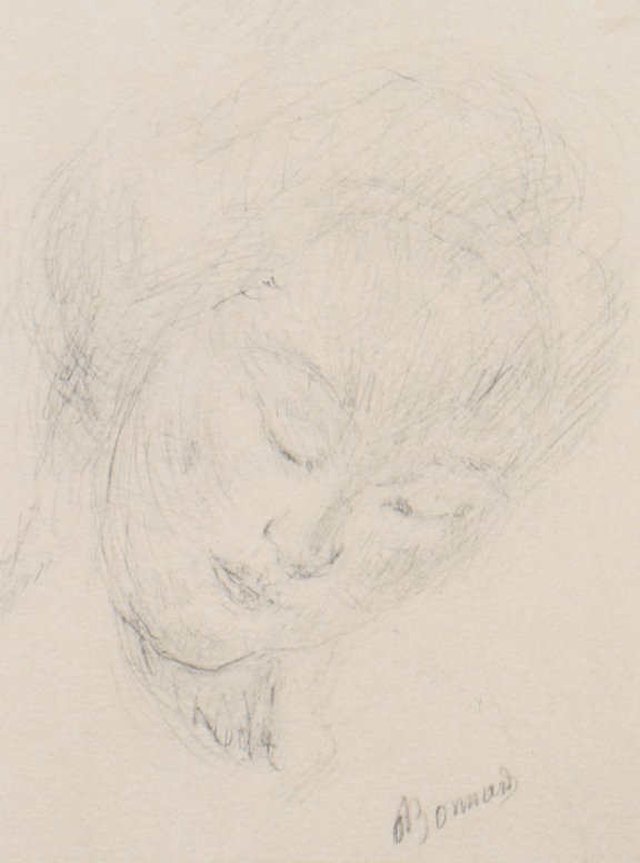 Pierre Bonnard: Pierre Bonnard, 1867-1947, Drawing of a girl, Signed 20 x 15 cm.