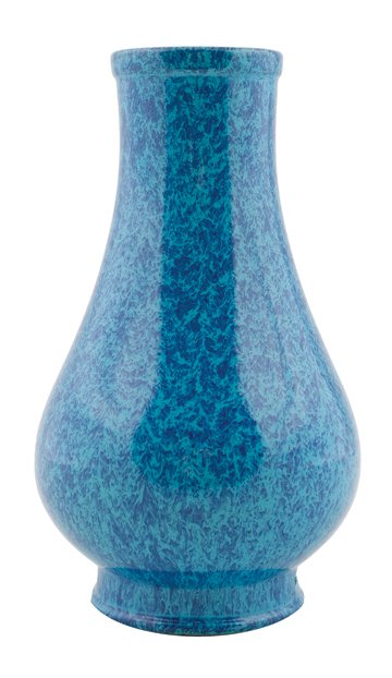 Chinese robin’s-egg glazed vase: Chinese robin’s-egg glazed vase , modelled on an early bronze type, the foot rim dressed in brown, the base with an incised Yongzheng reign mark (1723-35), though possibly later