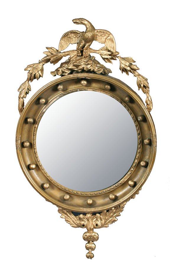 Small Regency period gilt framed convex mirror