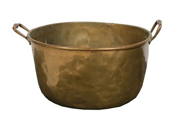 Large antique brass log barrel