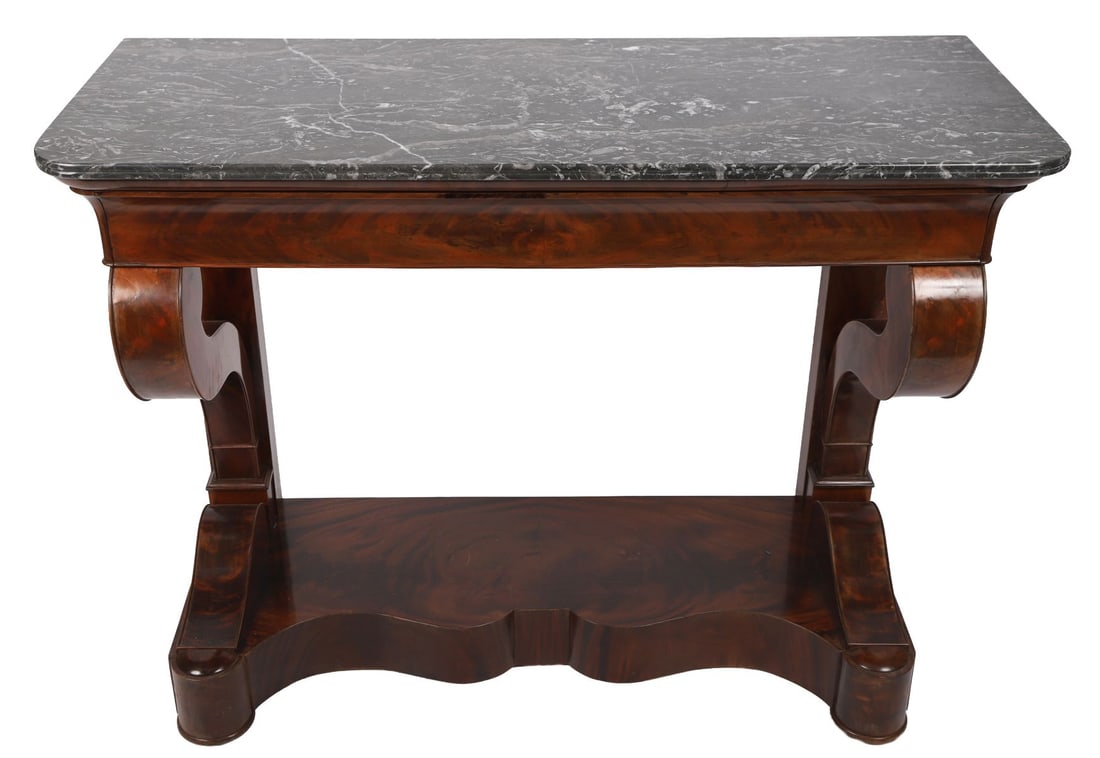 FRENCH EMPIRE MAHOGANY CONSOLE TABLE (1 of 2)