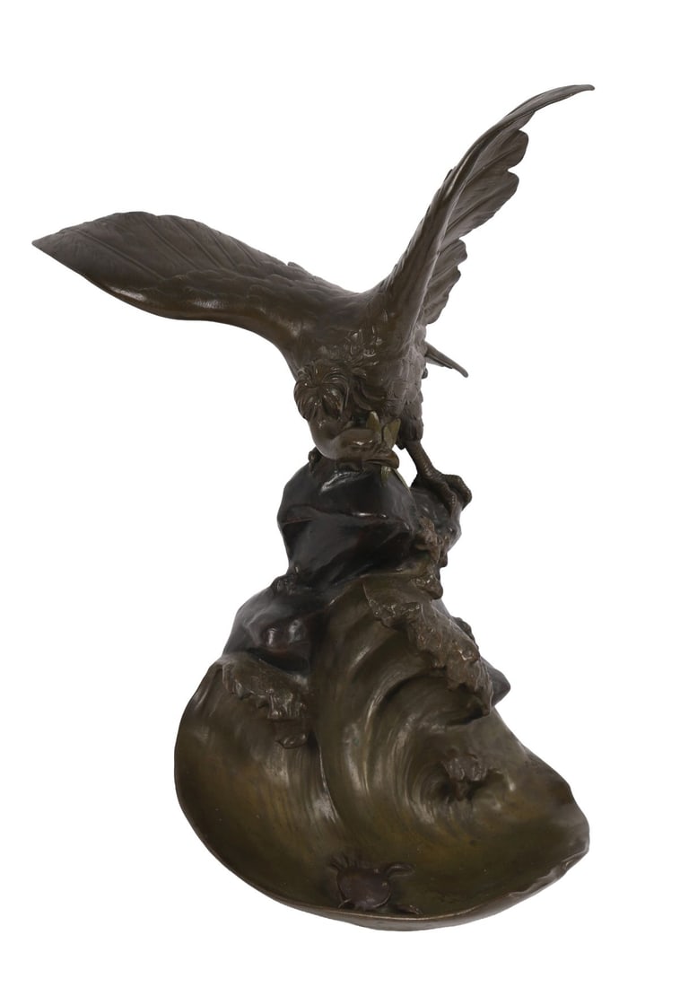 LOUIS POTET (FRENCH, BORN 1866): Title: Le Condor et le CrabeMedium: BronzeSignature: SignedProvenance: Private Collection SCULPTURE