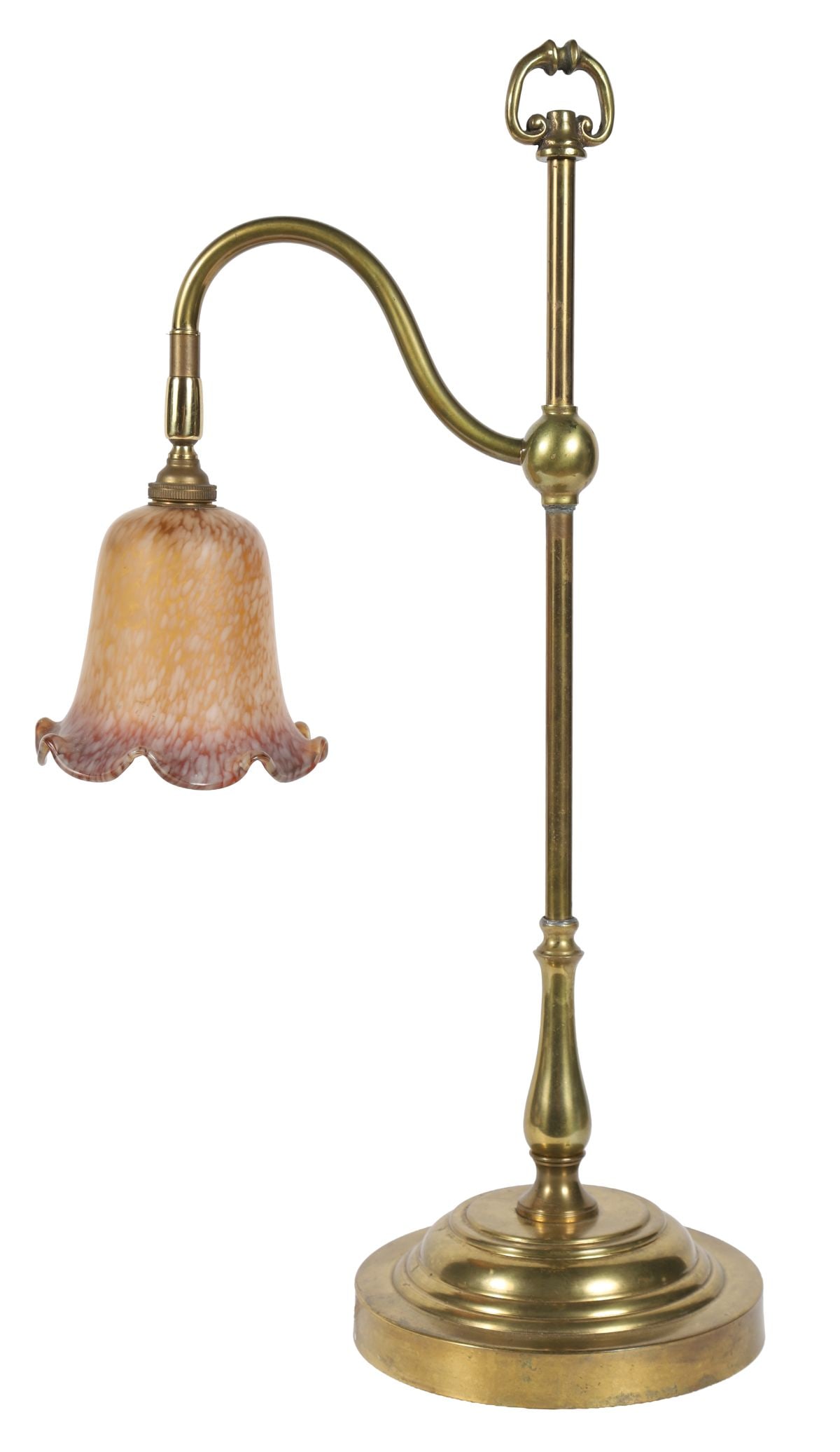EDWARDIAN BRASS ADJUSTABLE TABLE LAMP (1 of 3)
