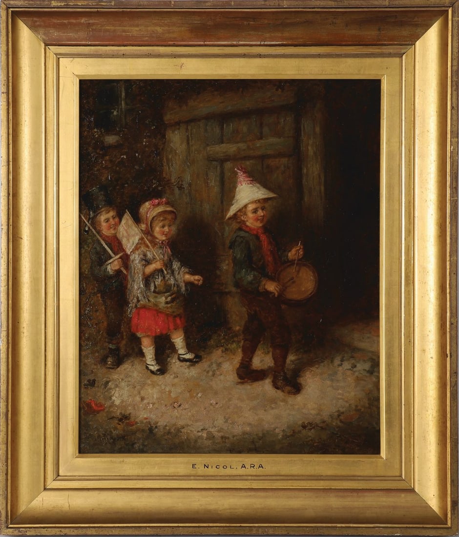 ERSKINE NICOL RSA ARA (1825 - 1904): Title: The Drummer Boy (1861) Medium: Oil on CanvasSignature: Signed and Dated Lower LeftProvenance: Whyte's, 'Irish Art', Dublin, 16 September 2003, Lot 100; Private CollectionFramed PICTURES AND PRI