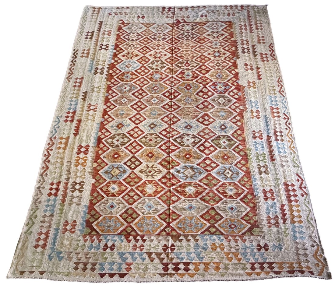 20TH - CENTURY CAUCASIAN FLAT-WEAVE CARPET (1 of 4)
