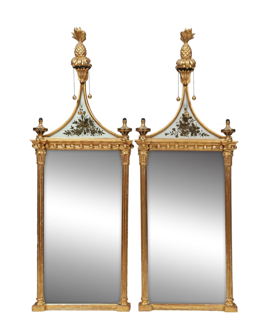 PAIR OF 19TH-CENTURY CARVED GILTWOOD PIER MIRRORS (1 of 3)