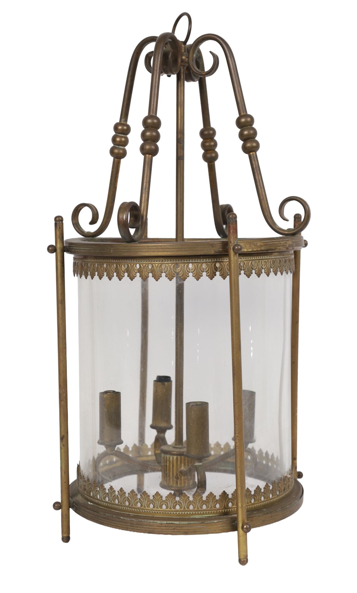EARLY 20TH-CENTURY BRASS HALL LANTERN (1 of 2)