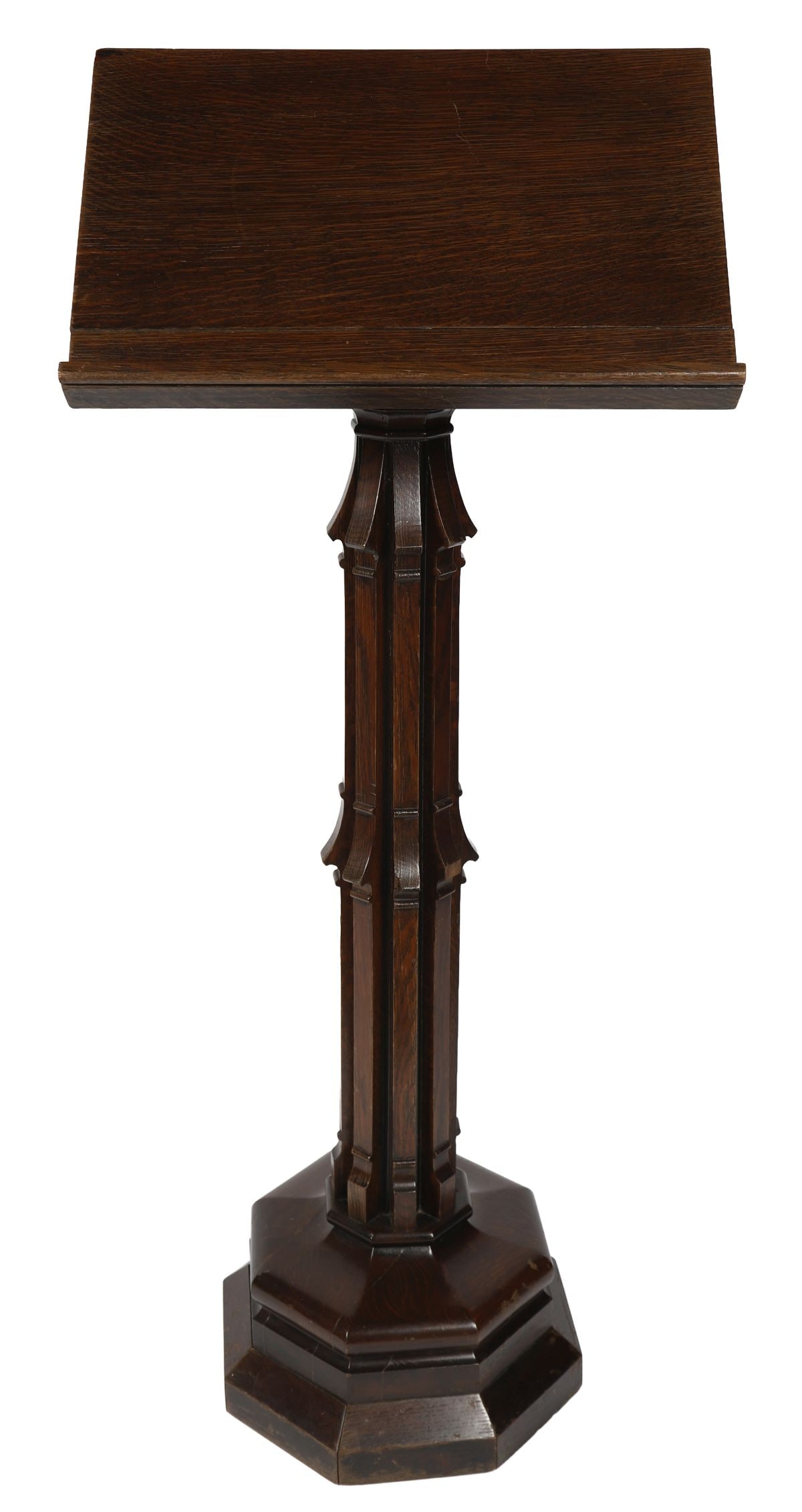 19TH-CENTURY OAK GOTHIC DOUBLE-SIDED LECTERN (1 of 3)