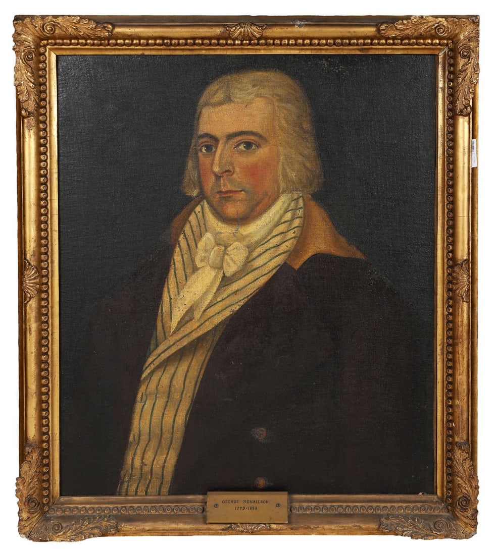 GEORGE RONALDSON (1773–1853): Title: Portrait of a Gentleman Medium: Oil on CanvasSignature: UnsignedProvenance: Private CollectionFramed PICTURES AND PRINTS