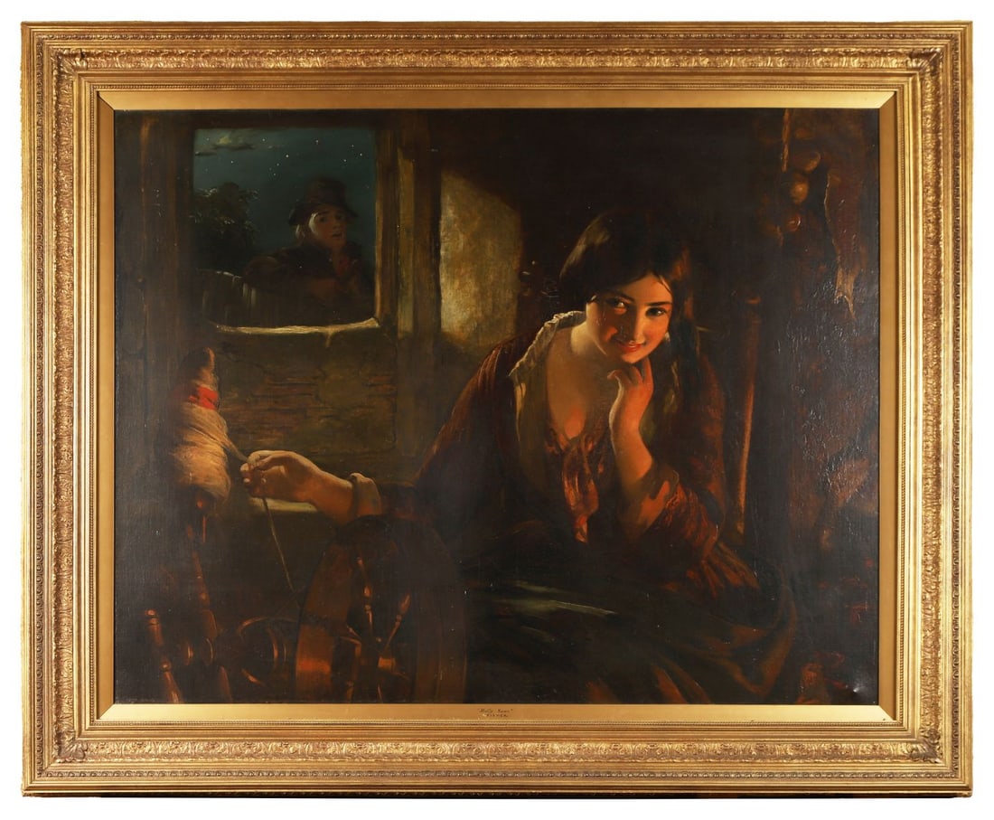 WILLIAM FISHER (1817 - 1895): Title: Molly Bawn (1850)Medium: Oil on CanvasSignature: UnsignedProvenance: Royal Hibernian Academy, Dublin, 1850; Private CollectionExhibited: Royal Hibernian Academy Annual Exhibition, 1850, Catalog