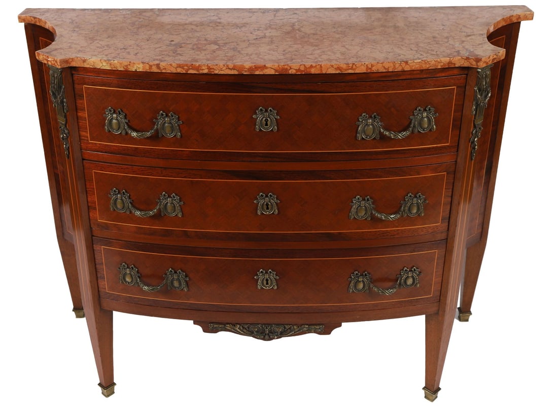 EDWARDIAN MAHOGANY AND MARQUETRY CHEST (1 of 4)