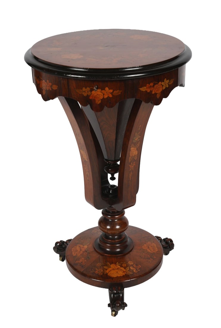 VICTORIAN ROSEWOOD LADY'S WORKTABLE (1 of 4)