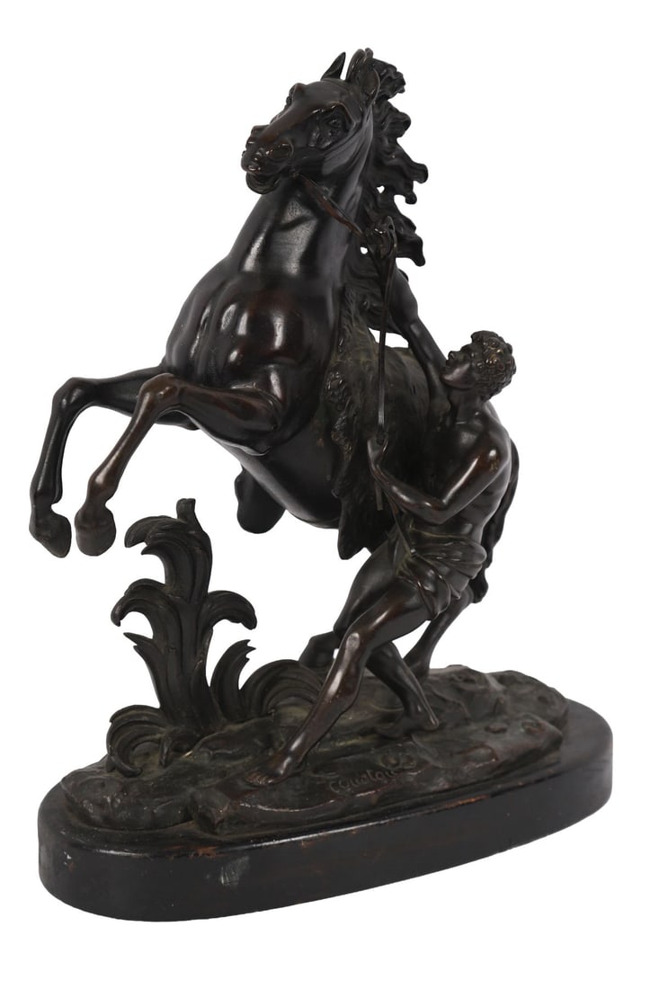 AFTER GUILLAUME COUSTOU THE ELDER (1677 - 1746): Title: Marly Horses (Pair)Medium: Bronze Signature: UnsignedProvenance: Private Collection SCULPTURE